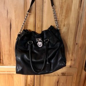 Authentic Michael Kors black leather handbag